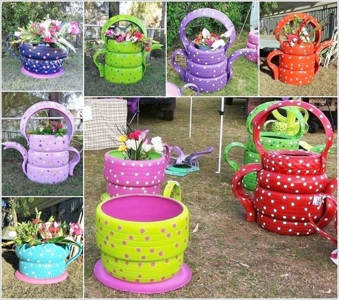 Lovely Garden Crafts To Make 10 Colorful Garden Crafts To Make From Old Tires 1 | Garde. Crafts | Pinterest | Tired, Gardens And Craft