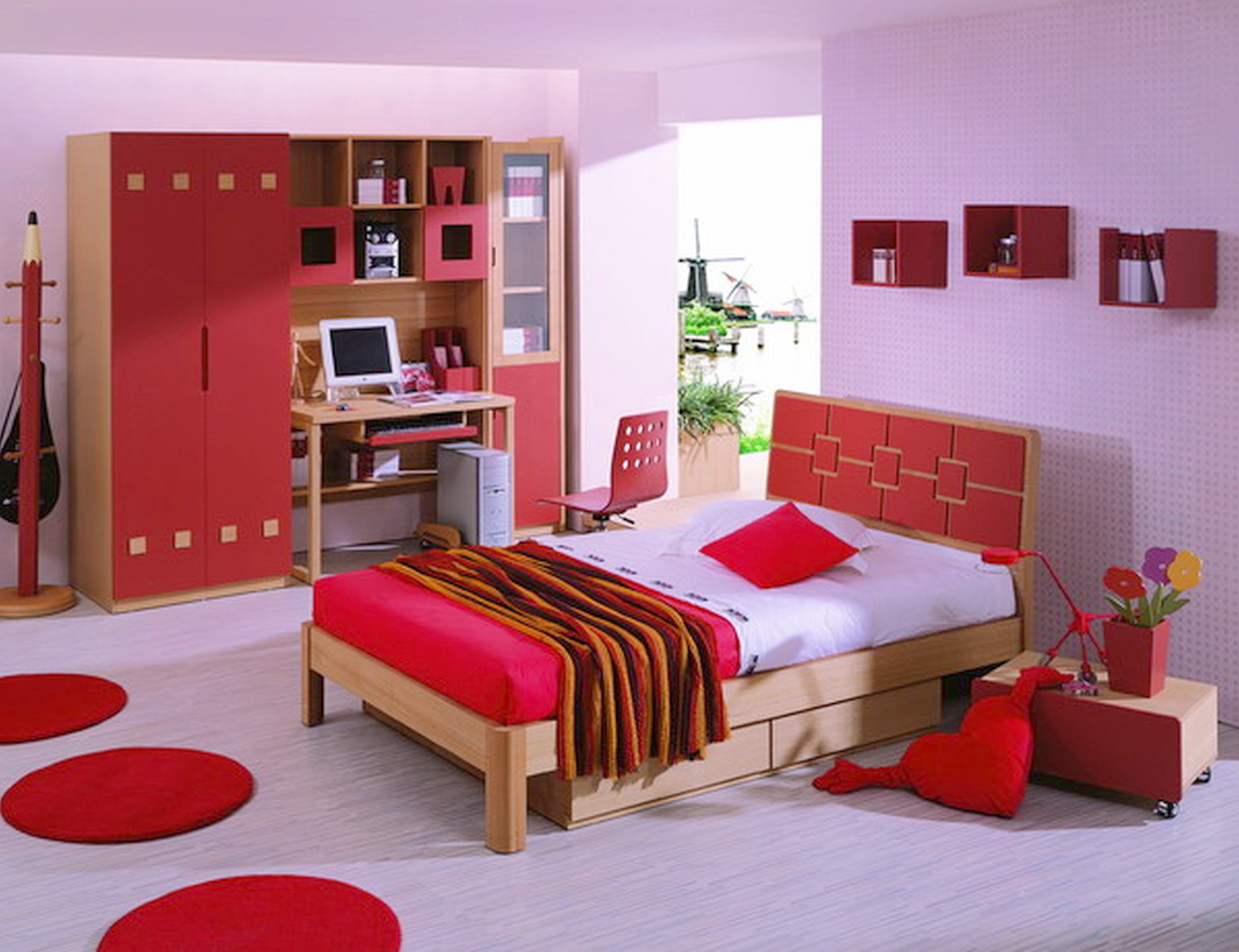 Lovely Girls Red Bedroom Red Bedroom TjiHome