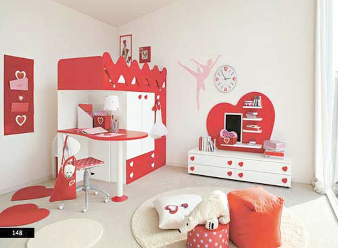 Wonderful Girls Red Bedroom Entrancing Red Children Bedroom : Red Bedroom Designs. Bedroom .