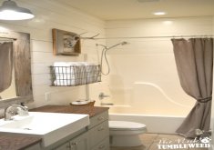 Beautiful Decorating Mens Bathroom Rustic Bathroom Renovation Shiplap Walls And Salvaged And Repurposed Wood And Materials Were Used To