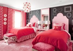 Charming Girls Red Bedroom Pink And Red Girlsu0027 Room