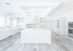 white kitchen grey floor